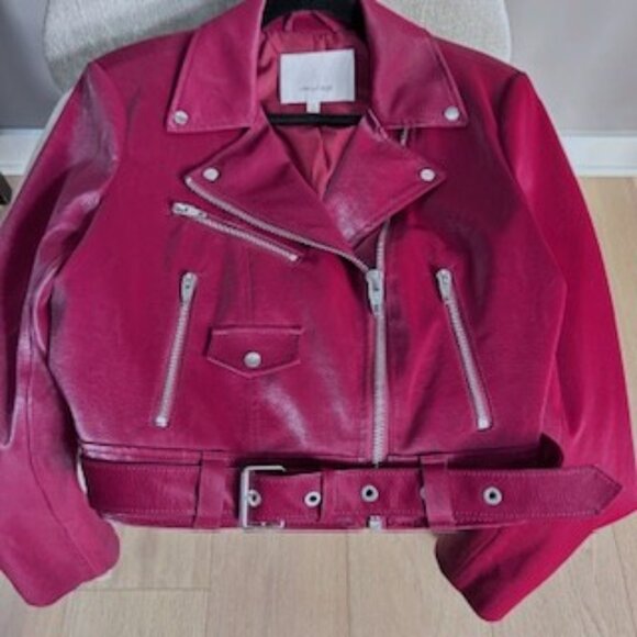 Cinq a Sept Zoe Embossed Faux Leather Moto Jacket - Picture 2 of 4